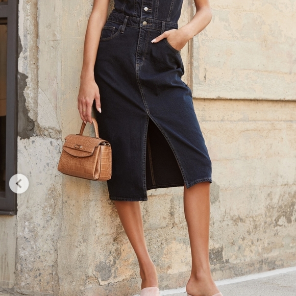 Universal Thread Black Denim Halter Dress Size 6 NWT - Picture 3 of 14